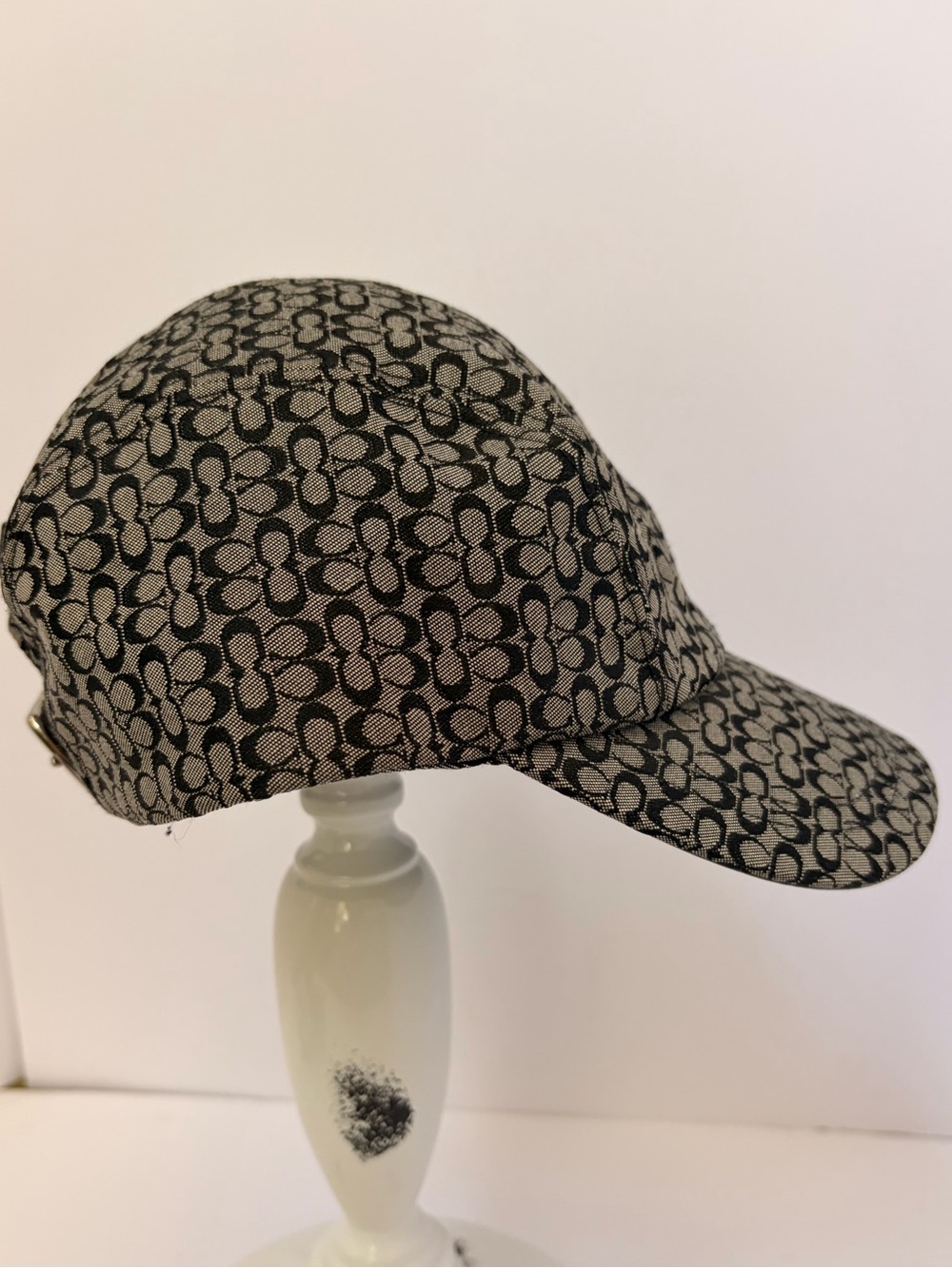 Coach Monogram Baseball Cap — Black & Cream